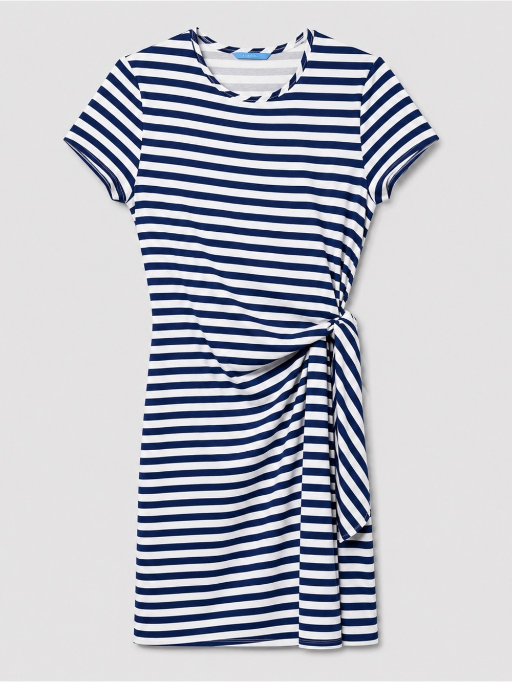 J. McLaughlin Navy White Striped Wrap Dress XS Nautical Stretch Resort Midi Y2K